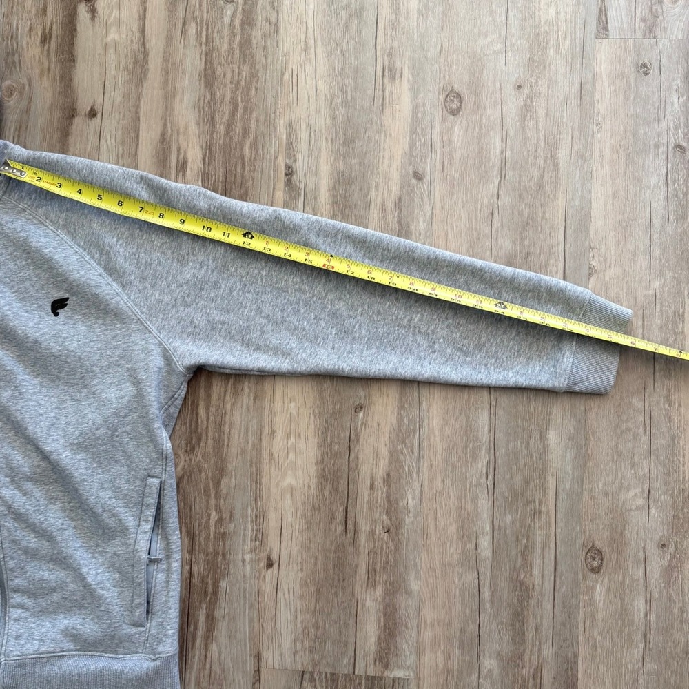 Fabletics Grey Heather Full Zip Raglan Fleece Hoodie Sweatshirt Womens Large - Picture 8 of 8